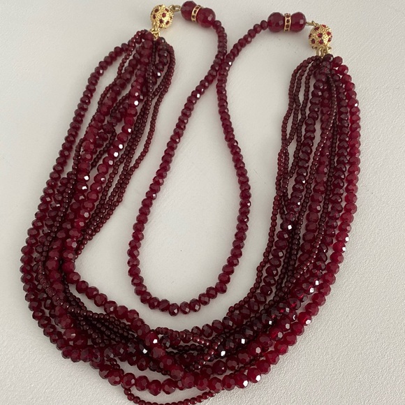 Talbots Ruby bead necklace NWOT - Picture 1 of 6